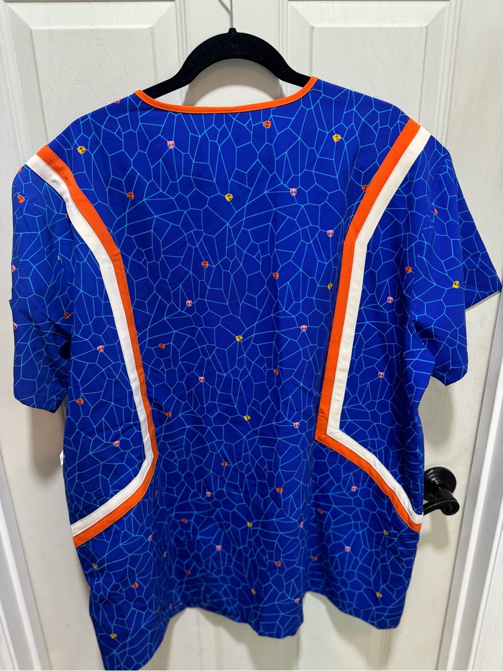 Marvel Blue Short Sleeve Zip-Front Tee with Orange & White Trim - Picture 3 of 10